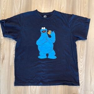 KAWS Blue Cookie Monster Short Sleeve Tee